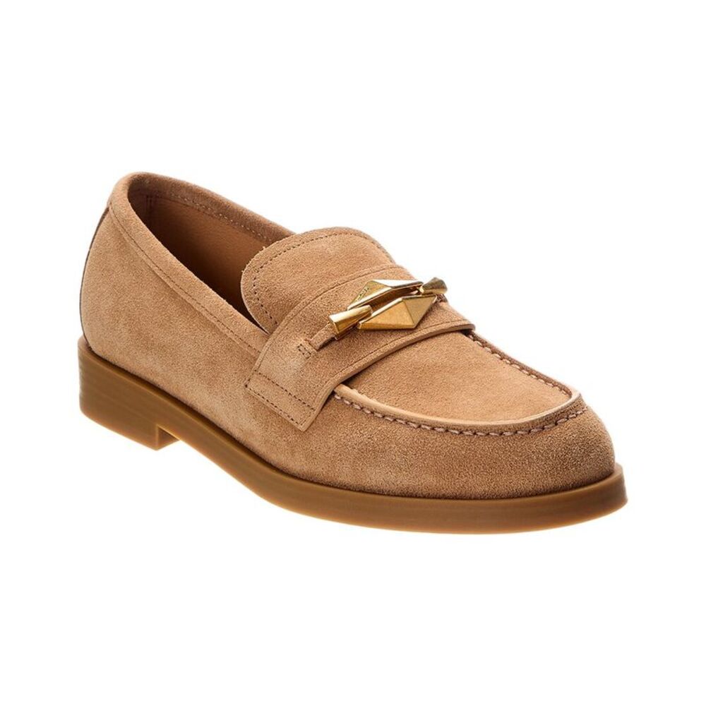 Jimmy Choo Maddie Diamond Suede Loafer, Beige